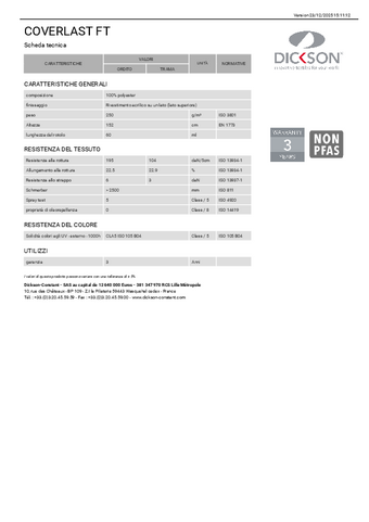 Scheda tecnica Scheda tecnica