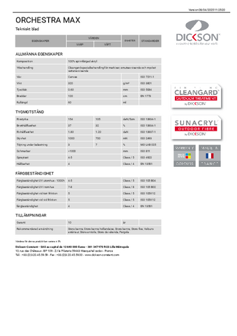 Tekniskt blad