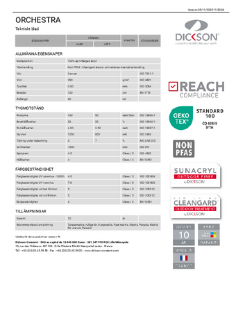 Tekniskt blad Tekniskt blad