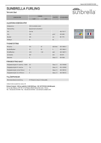 Tekniskt blad Tekniskt blad